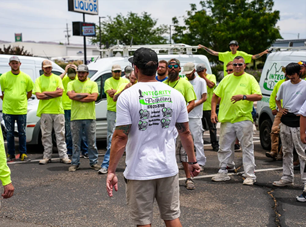Integrity Painting crew meeting in Grand Junction, Colorado