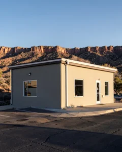 Small commercial office building freshly repainted in Grand Junction, Colorado